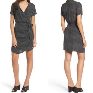 Leith Wrap Dress Black Confetti Print